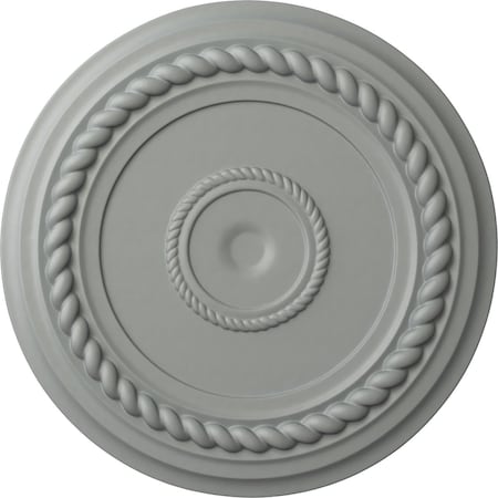 Ekena Millwork Alexandria Rope Ceiling Medallion (Fits Canopies up to 4 5/8"), 19 5/8"OD x 1 1/2"P, Primed White CM18AL